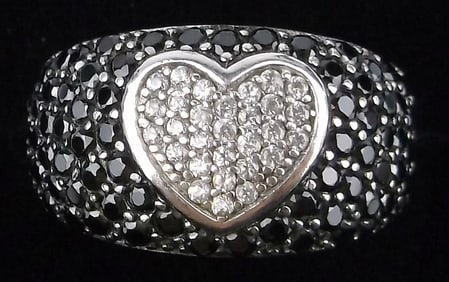 Mint Designer Sterling Silver Topaz Iolite Heart Ring 4.5