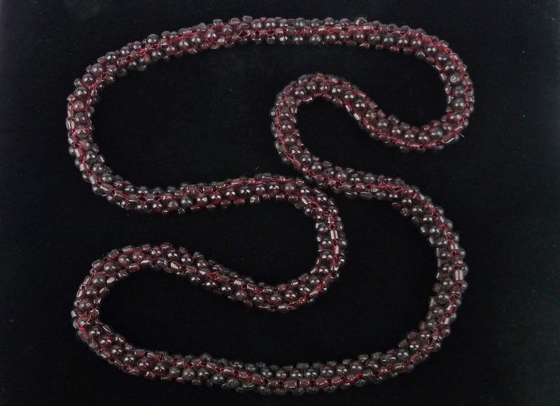 Mint Vintage 1950s Garnet Thick Necklace 26": Mint Condition, In Like New Condition, Perfect