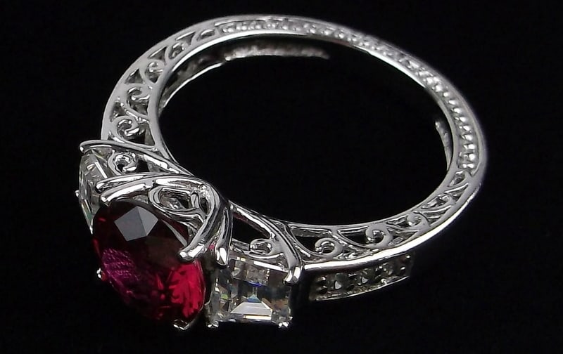Mint Vint Designer Sterling Silver 1ct Ruby Solitaire Ring 7 (1 of 3)