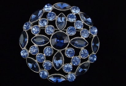 New Boxed Big Monet Rhinestone Brooch