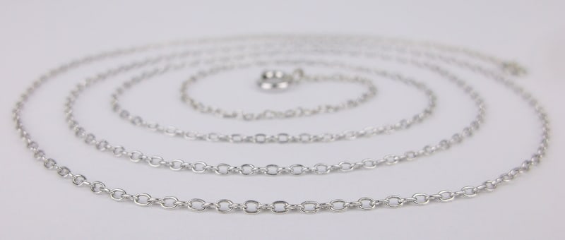 Stunning Vintage 1950s Sterling Silver Chain Necklace 26" (1 of 2)