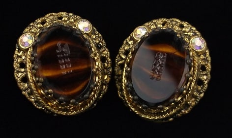 Gorgeous Antique 1940s Germany Rhinestone Earrings