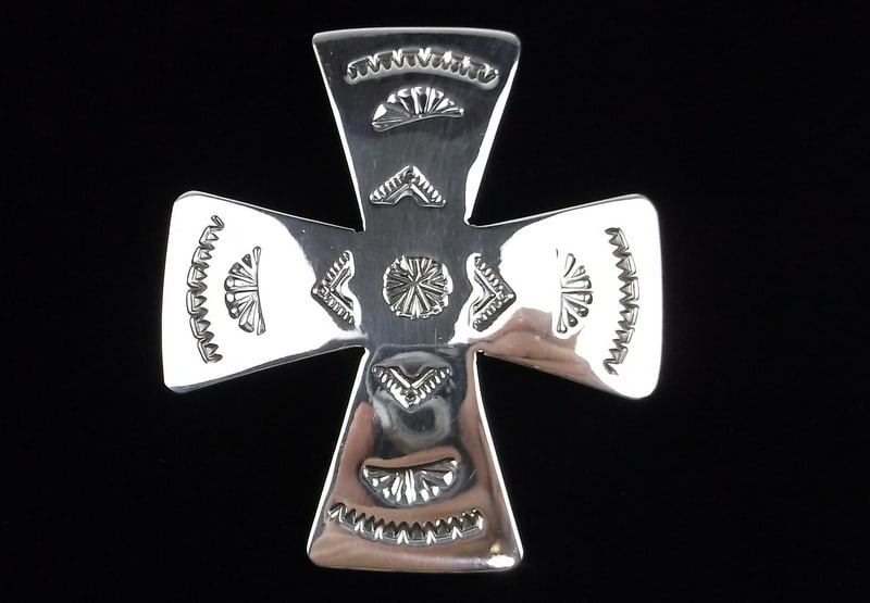 Mint Vintage Big Taxco Sterling Silver Cross Brooch Pendant (1 of 2)