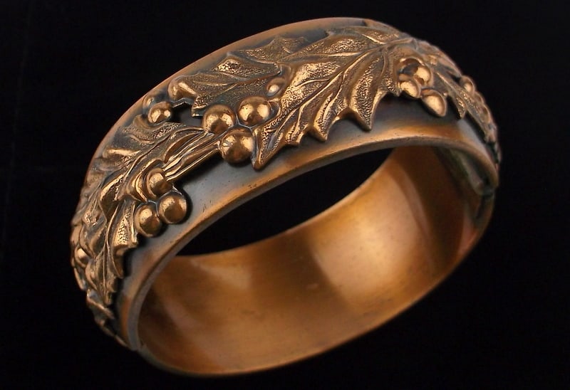 Mint Vint Heavy 1950s Whiting Davis Copper Clamper Bracelet 7" (1 of 3)