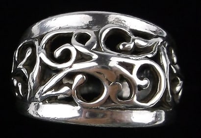 Mint Vint Thick Premier Designs Sterling Silver Ivy Ring 6