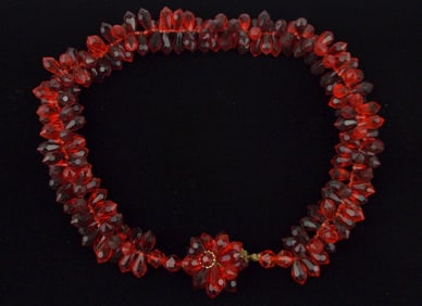 Stunning Vintage 1950s W Germany Lucite Necklace 19"