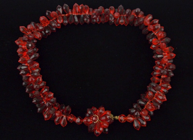 Stunning Vintage 1950s W Germany Lucite Necklace 19": excellent condition