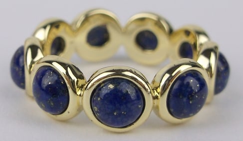 New Designer Lapis Lazuli Surround Band Ring 5