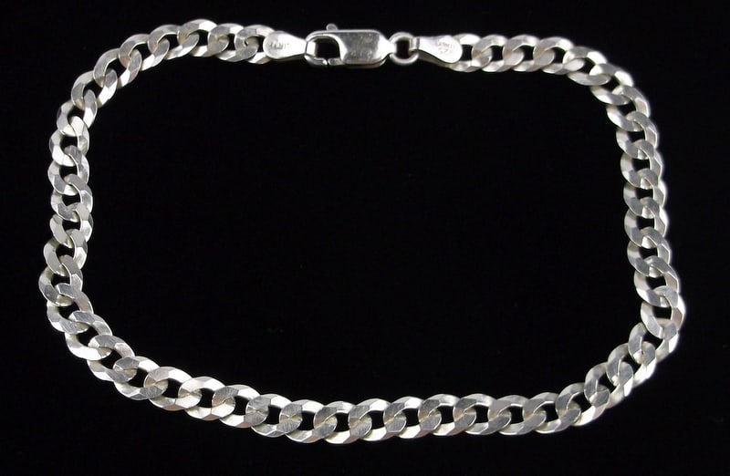 Mint Vintage Italian Sterling Silver Cuban Chain Bracelet 8" (1 of 2)