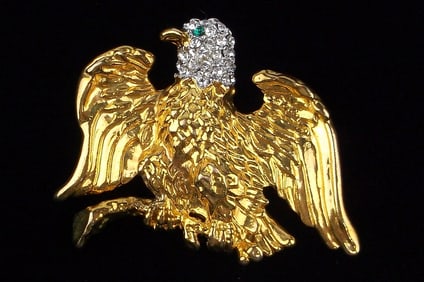 Mint 1967 Smithsonian Museum First Ladies Eagle Brooch Rhinestone