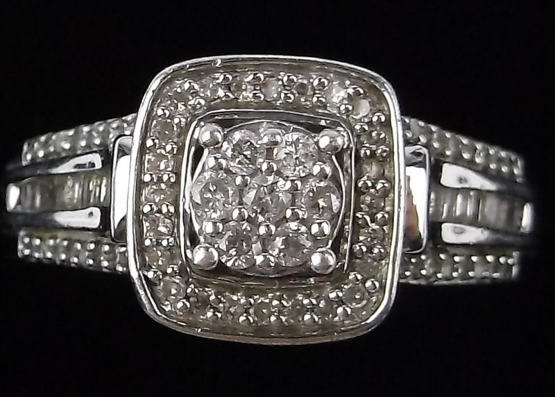 Stunning Vint Jane Seymour Sterling Diamond Engagement Ring 7 (1 of 4)