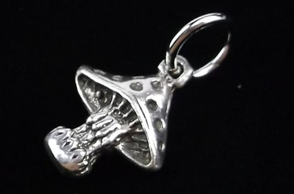 Mint Vintage Sterling Silver Magic Mushroom Pendant Charm