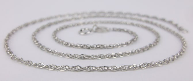 Mint Vintage Sterling Silver Helix Rope Chain Necklace 18"