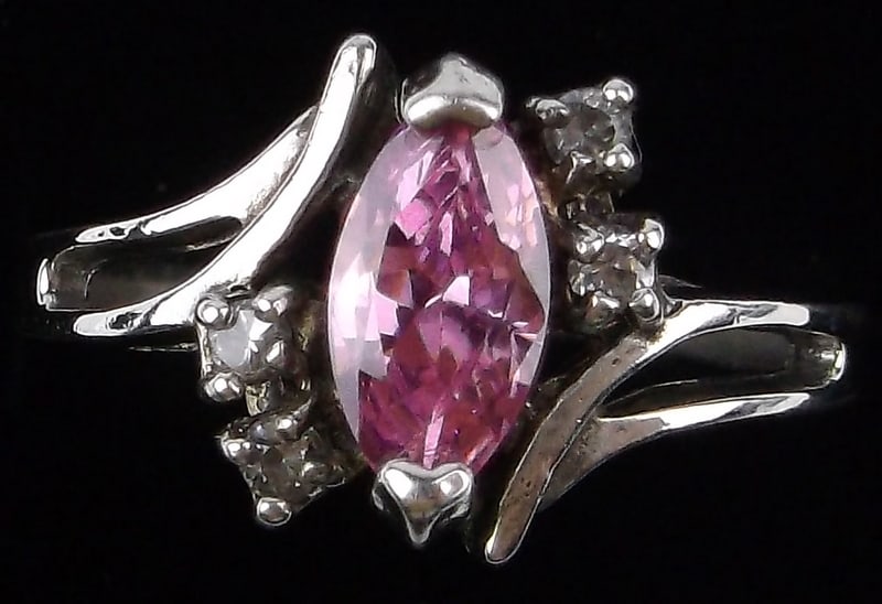 Mint Vint Thick Sterling Silver Pink Tourmaline Ring 9: Guaranteed Solid 925 Sterling Silver, in Excellent Condition