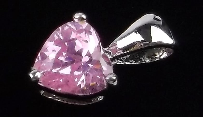 Mint Vintage Sterling Silver .50ct Pink Tourmaline Heart Pendant: Guaranteed Solid 925 Sterling Silver, in Excellent Condition