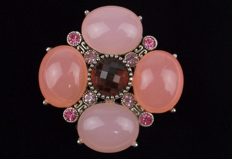 Big Stunning Vintage Jelly Belly Rhinestone Brooch (1 of 2)