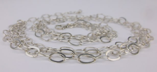 Mint Vint Heavy Italian Sterling Silver 3 Row Chain Necklace 18.5"