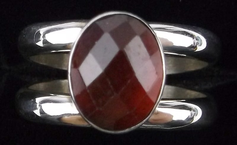New Vint Jay King Desert Rose Sterling Silver Carnelian Ring 7 (1 of 3)