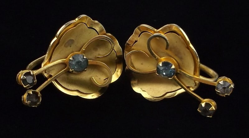 Stunning Vintage 1950s Bugsby Niles Rhinestone Earrings: excellent condition