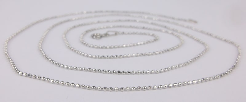 New Vintage Italian Sterling Silver Ball Chain Necklace 30": Solid Sterling Silver Guaranteed, in Brand New Never Worn Condition.