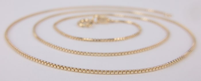 Mint Vintage Italian Gold Over Sterling Box Chain Necklace 18"