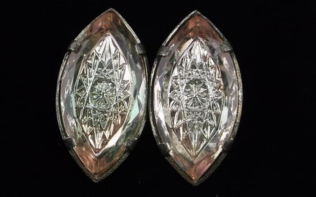 Rare Stunning 1950s Elizabeth Morrey Lucite Starburst Earrings