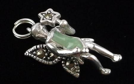 Mint Vintage Sterling Silver Tinker Bell Fairy Pendant Charm