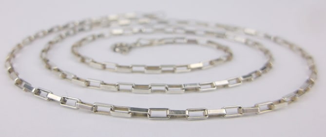 Mint Vintage Italian Sterling Silver Chain Necklace 18.5"