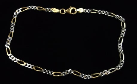 Mint Vintage Italian Sterling Silver Chain Bracelet 9"