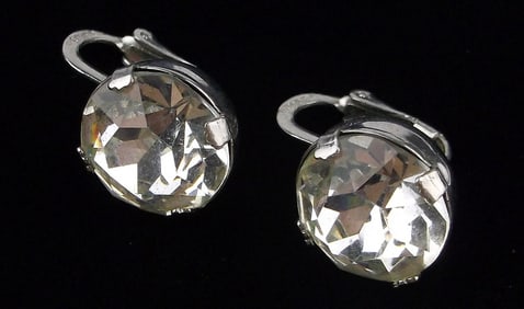 Mint 1930s Eisenberg Art Deco Crystal Drop Earrings
