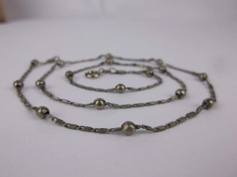 Gorgeous Vintage Sterling Silver Ball Chain Necklace 20": Guaranteed Solid 925 Sterling Silver, in Excellent Condition