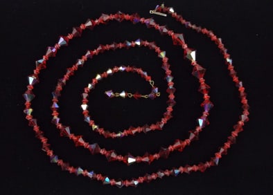 Stunning Vintage 1950s Crystal Necklace 46"