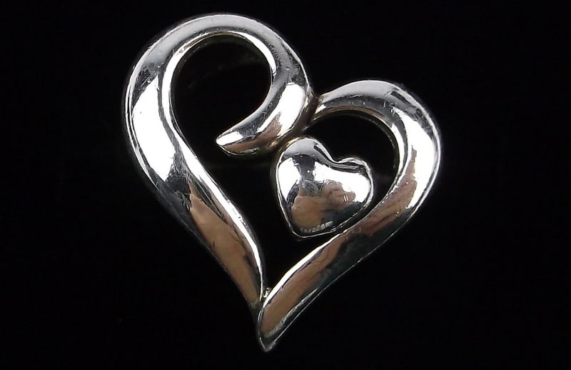 Mint Vintage Sterling Silver Double Heart Ring 6 (1 of 2)