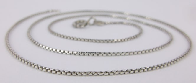 Stunning Vintage Italian Sterling Silver Box Chain Necklace 16.5"