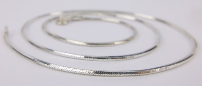 Mint Vintage Italian Sterling Silver Chain Necklace 16"