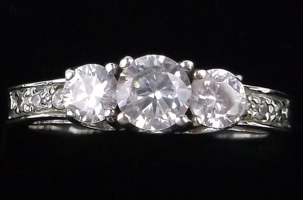 Mint Vintage Sterling Silver Engagement Ring 8.25"