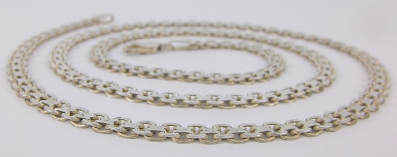 Stunning Vint Thick Heavy Italian Sterling Silver Chain Necklace 24" (1 of 2)