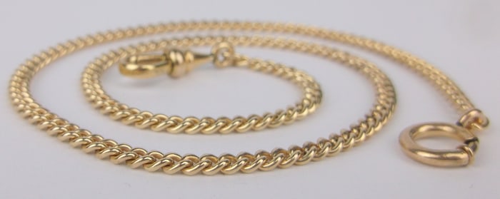 Mint Vintage 1930s Keene 12kt GF Pocket Watch Chain 13" Art Deco