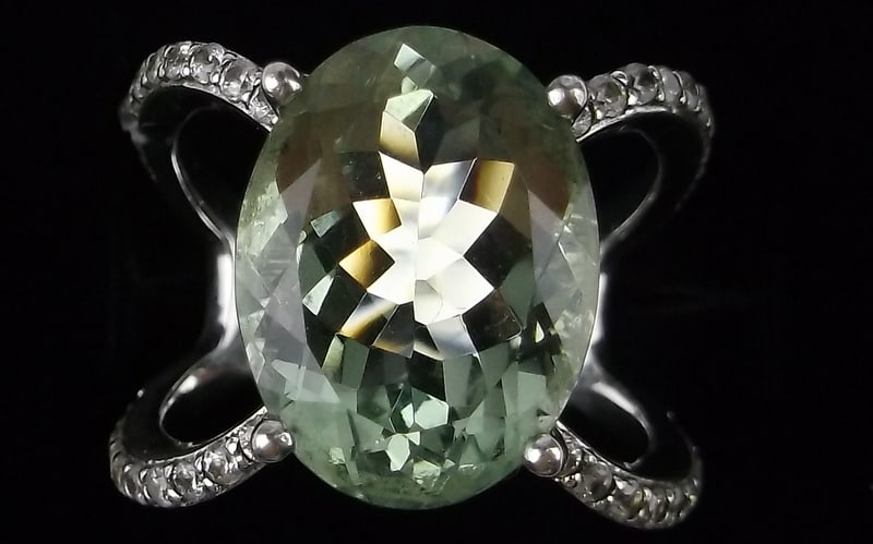 Mint Big Vint Designer Sterling 10ct Aquamarine Topaz Ring 8 (1 of 2)