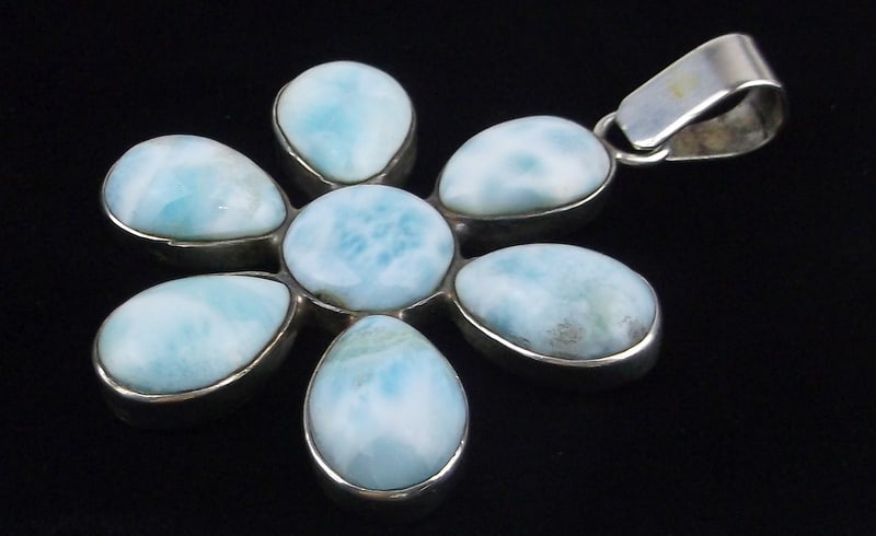 Mint Big Heavy Sterling Silver Larimar Pendant (1 of 3)