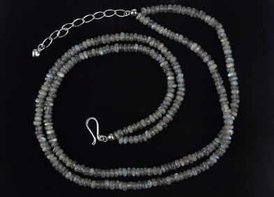 New Boxed Jay King Desert Rose Sterling Labradorite Necklace 21"