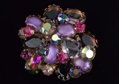 Stunning Big 1960s Juliana Rhinestone Brooch