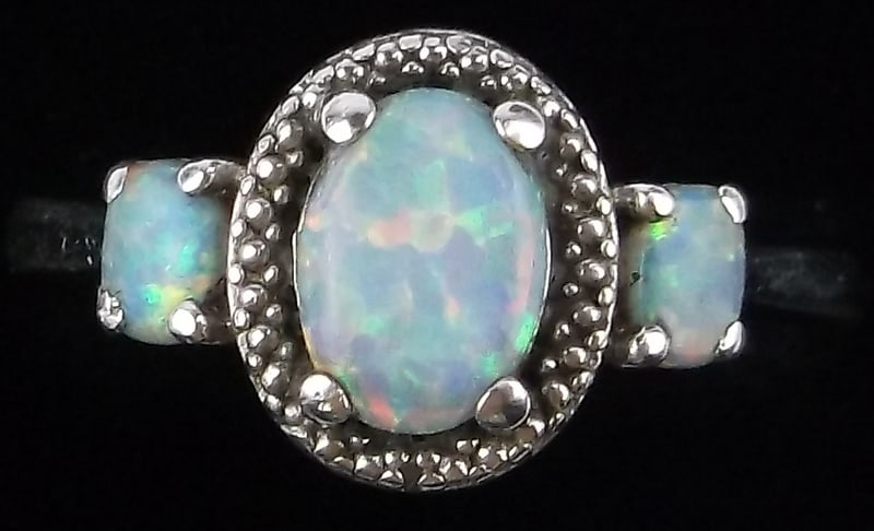 Mint Vintage Designer Sterling Silver Opal Ring 6.75 (1 of 2)