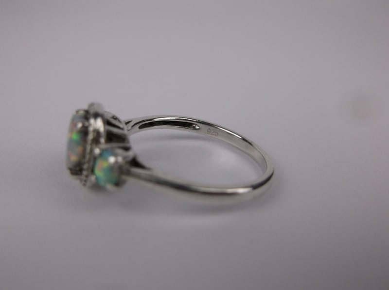 Mint Vintage Designer Sterling Silver Opal Ring 6.75 - 2