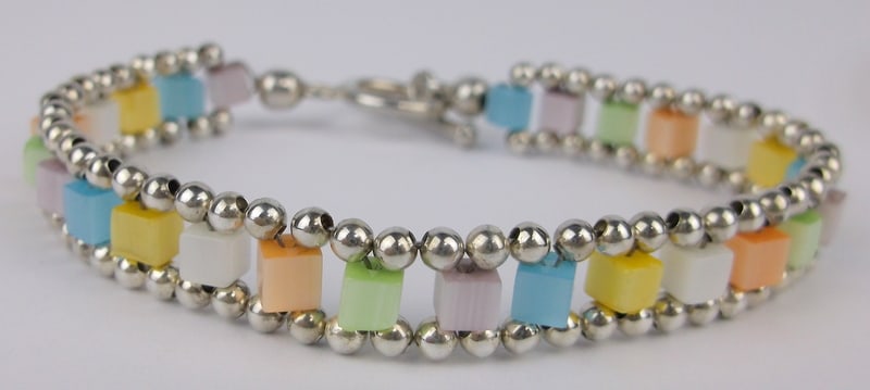 Mint Vint Sterling Silver Multi Gemstone Toggle Bracelet 7.75" (1 of 2)