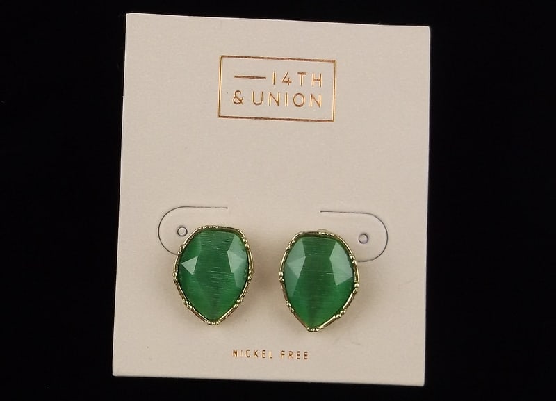 New Nordstrom Green Stone Earrings: new condition