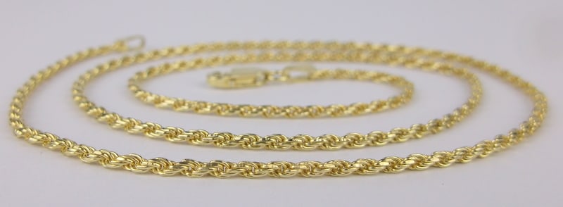 Mint Vint Italian 14k Over Sterling Silver Rope Chain Necklace 18" (1 of 2)