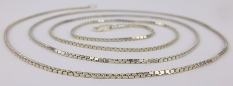 Stunning Vint Thick Italian Sterling Silver Box Chain Necklace 30" (1 of 2)