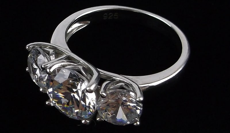 Mint Vintage Thick Sterling Silver Engagement Ring 6 (1 of 2)