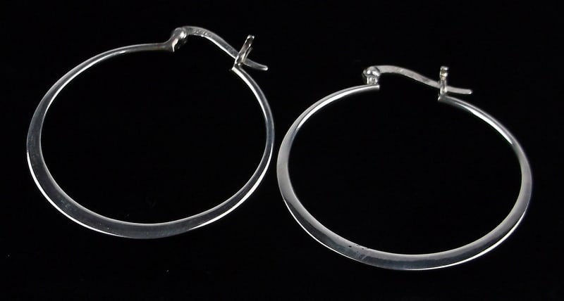 Mint Vintage Sterling Silver Hoop Earrings (1 of 2)